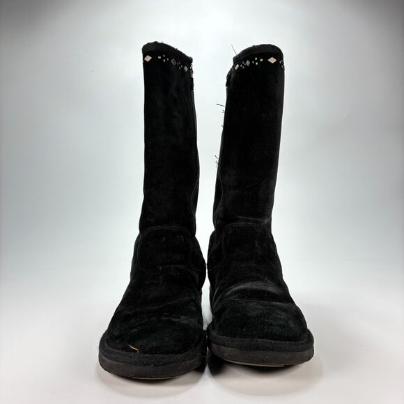 UGG Joplin Black Suede Studded Winter Snow Rain Boots 5544 Women's Size 7 - Picture 2 of 7